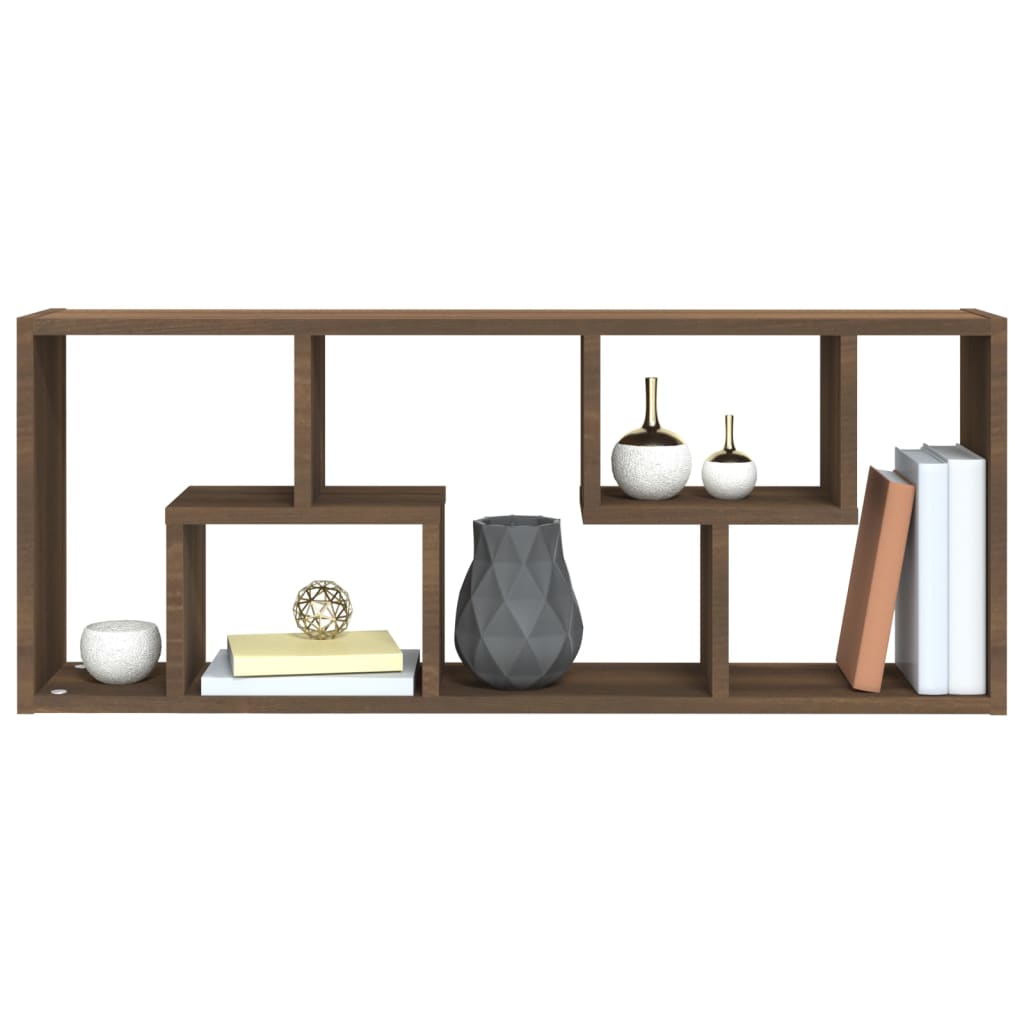 Étagère murale Chêne marron 36x16x90 cm Bois d'ingénierie - XIOS