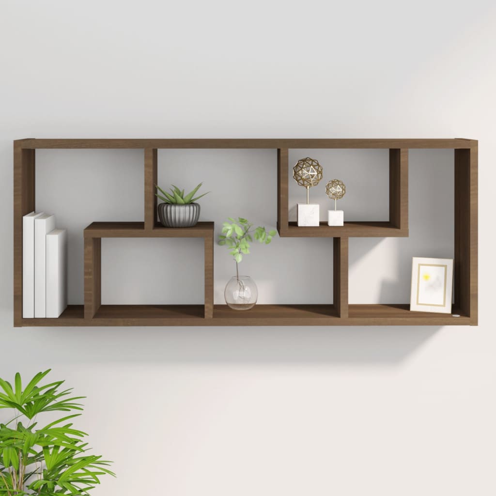 Étagère murale Chêne marron 36x16x90 cm Bois d'ingénierie - XIOS