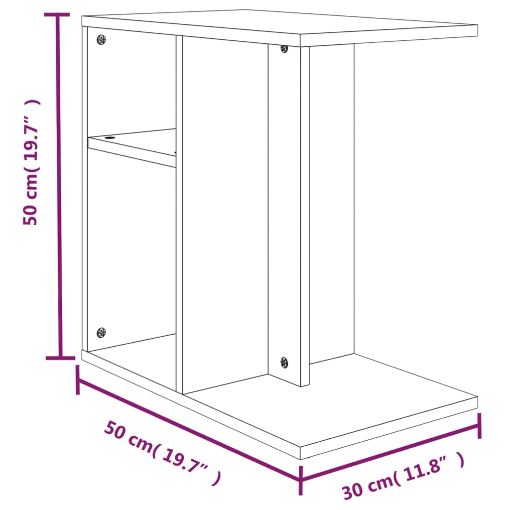 Table d'appoint Chêne marron 50x30x50 cm Bois d'ingénierie - XIOS