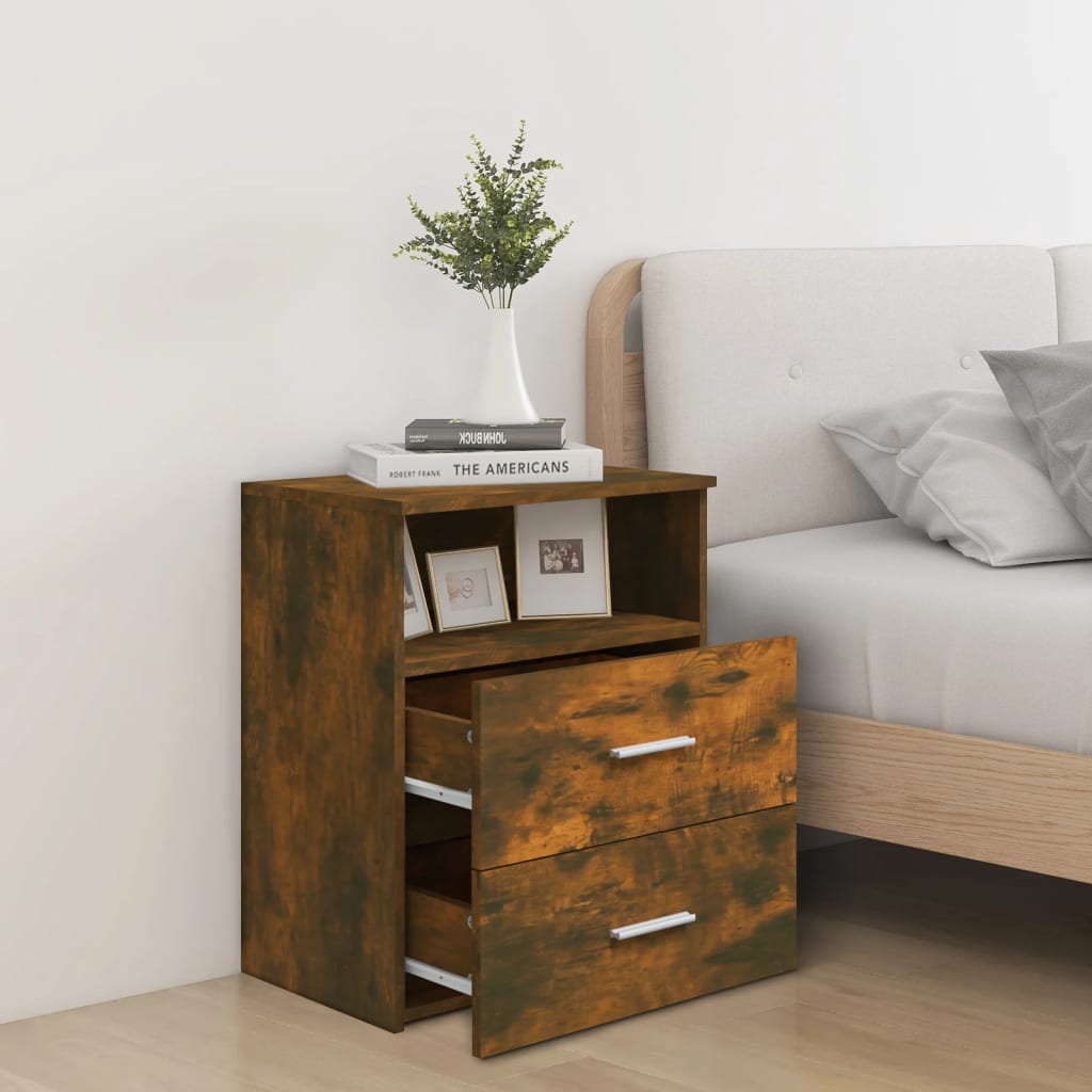 Table de chevet Chêne fumé 50x32x60 cm - XIOS