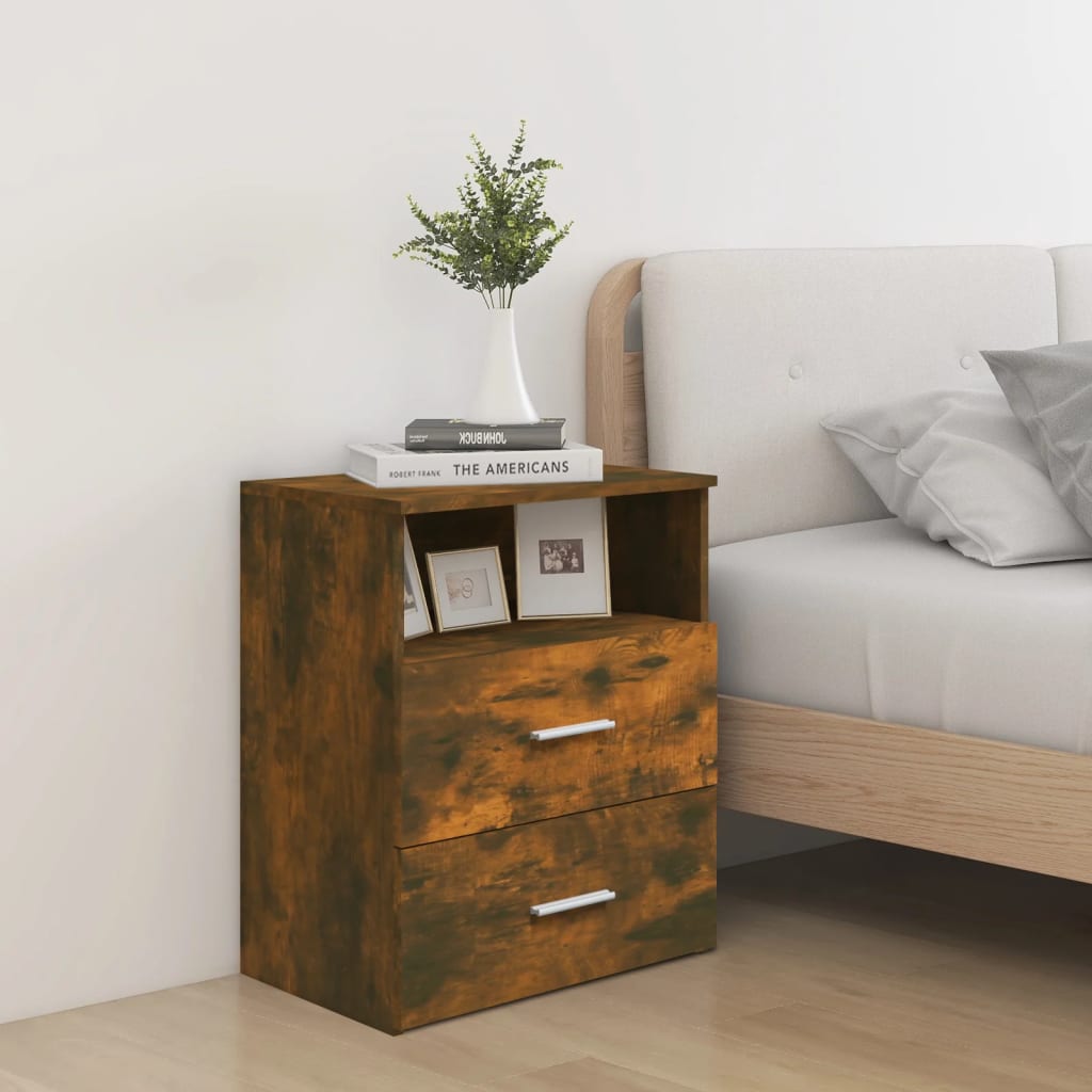 Table de chevet Chêne fumé 50x32x60 cm - XIOS