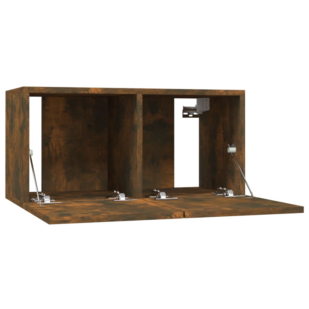 Armoire TV suspendue Chêne fumé 60x30x30 cm Bois d'ingénierie - XIOS