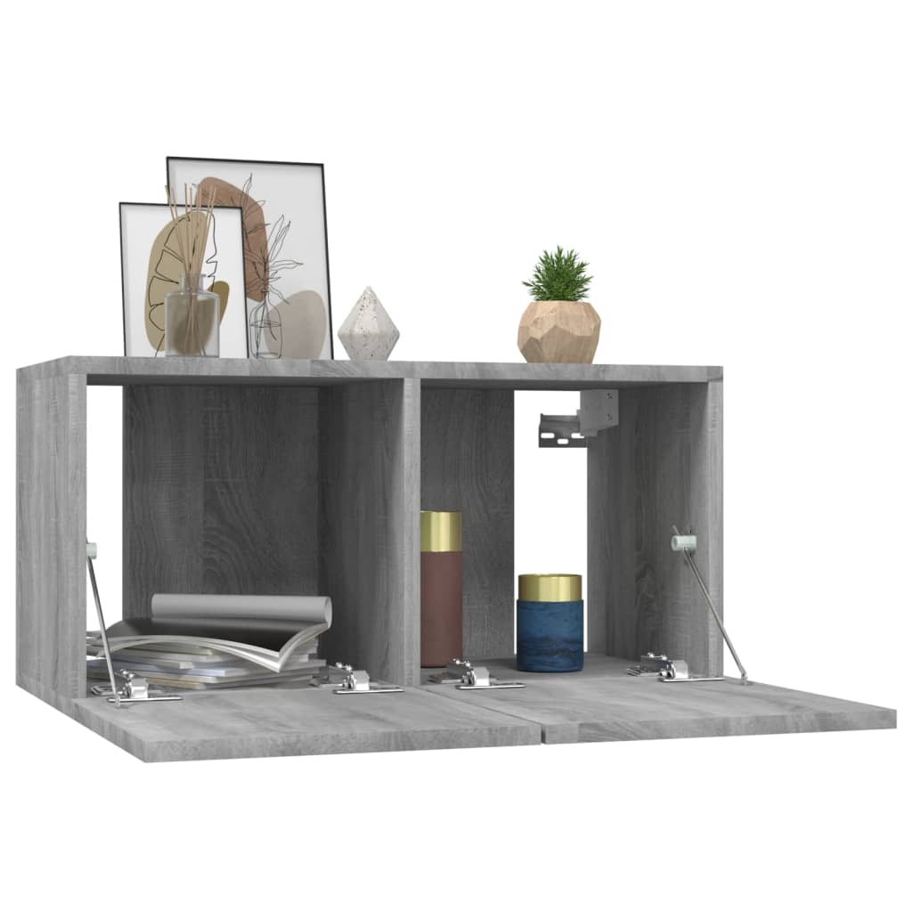 Armoire TV suspendue Sonoma gris 60x30x30 cm Bois d'ingénierie - XIOS