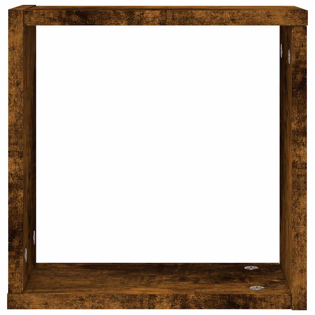Étagères murales sous forme de cube 2 pcs chêne fumé 30x15x30cm - XIOS