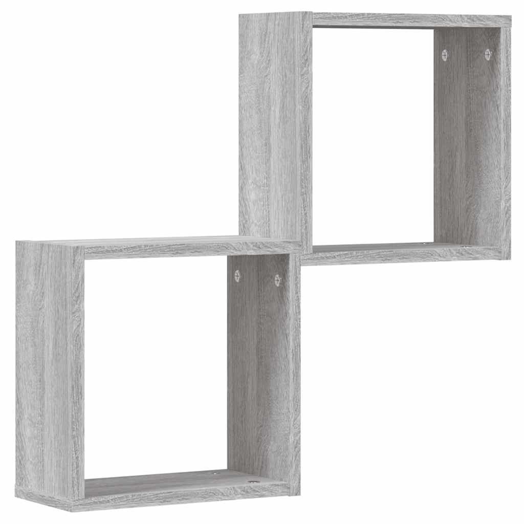 Étagères cube murales 2 pcs sonoma gris 30x15x30 cm - XIOS