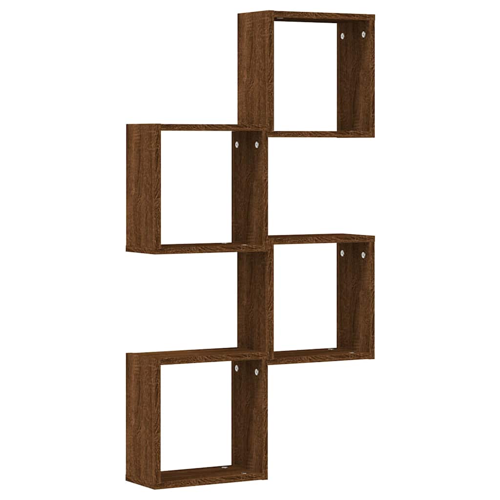 Étagères murales sous forme cube 4 pcs chêne marron 30x15x30cm - XIOS