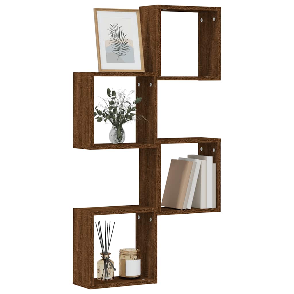 Étagères murales sous forme cube 4 pcs chêne marron 30x15x30cm - XIOS