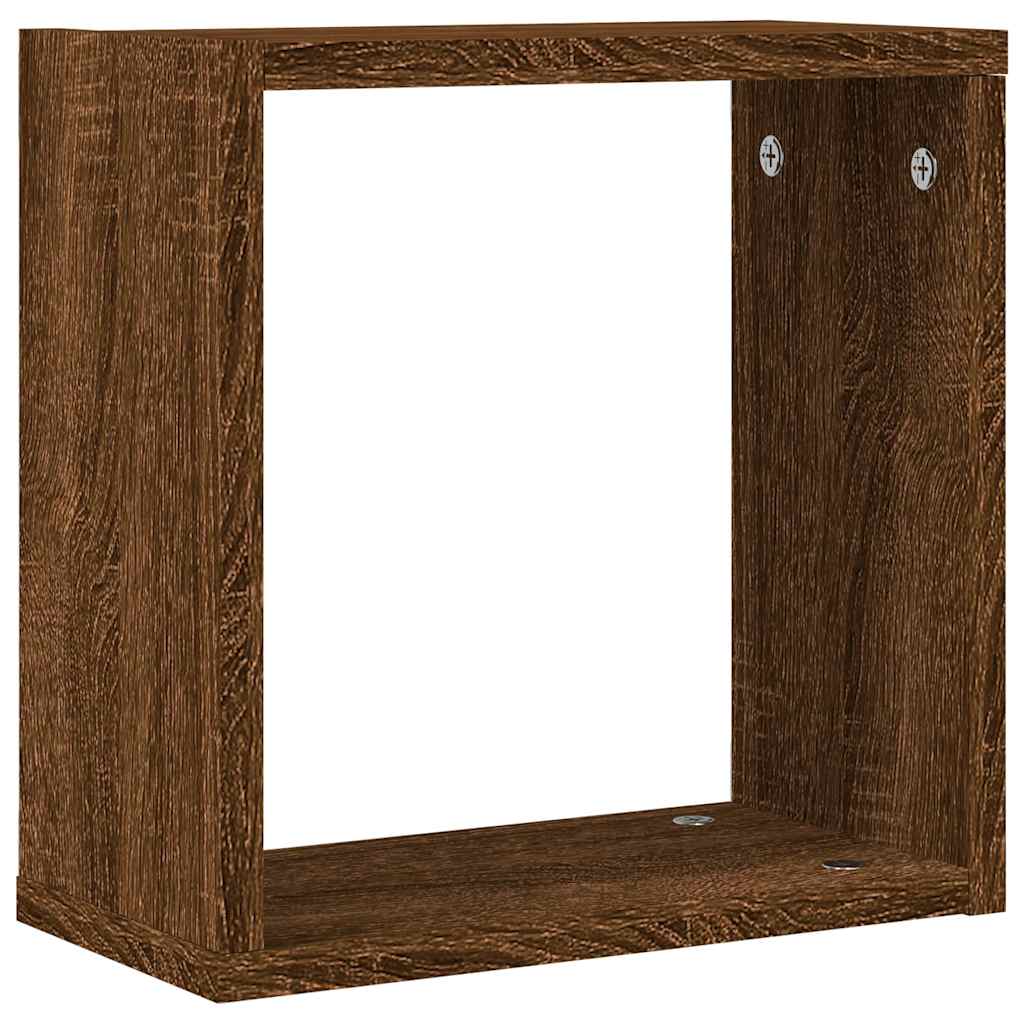 Étagères murales sous forme cube 6 pcs chêne marron 30x15x30cm - XIOS