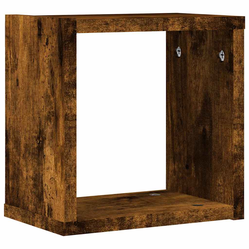 Étagères Murales 2 pcs Marron 26 x 15 x 26 cm Bois d'ingénierie - XIOS