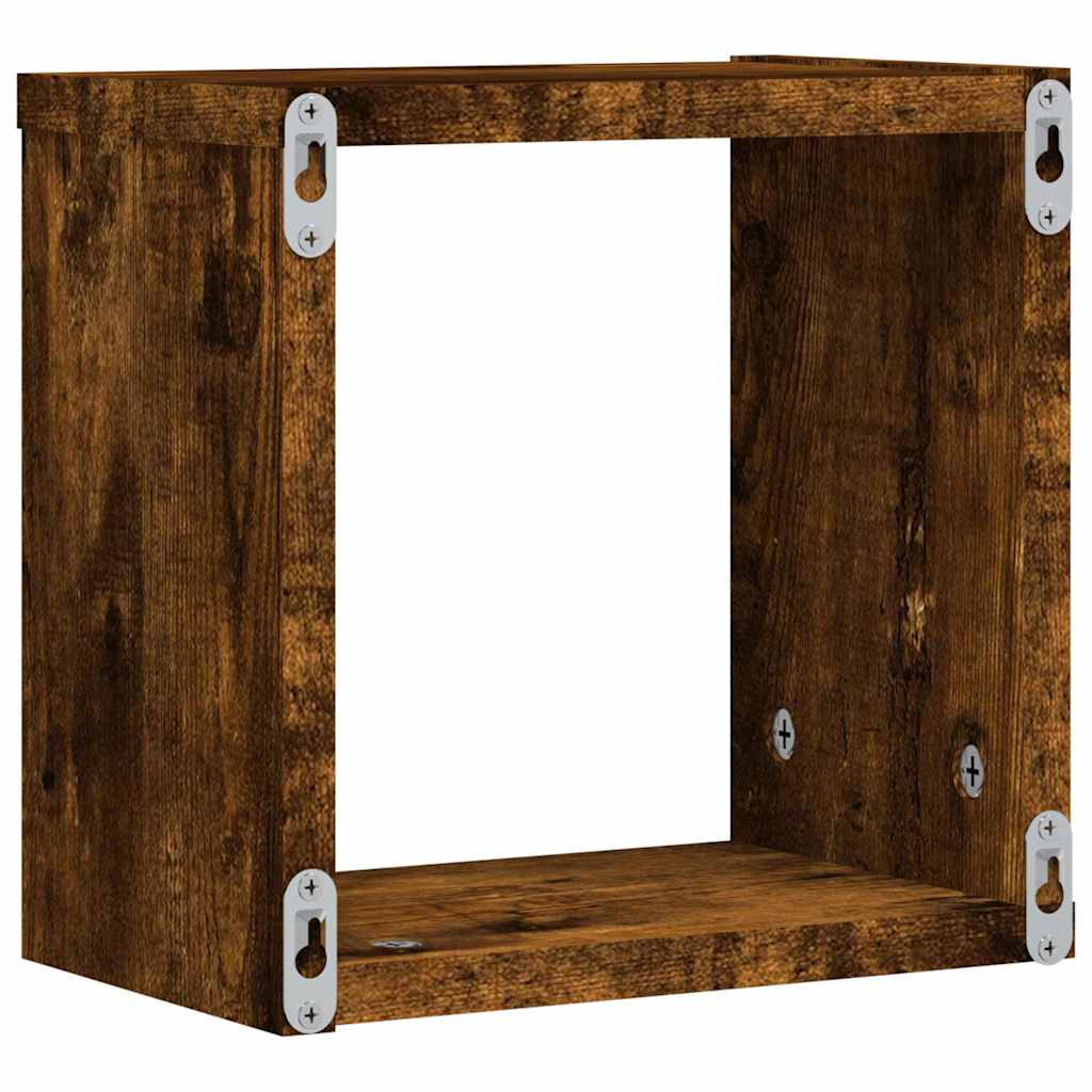 Étagères Murales 2 pcs Marron 26 x 15 x 26 cm Bois d'ingénierie - XIOS