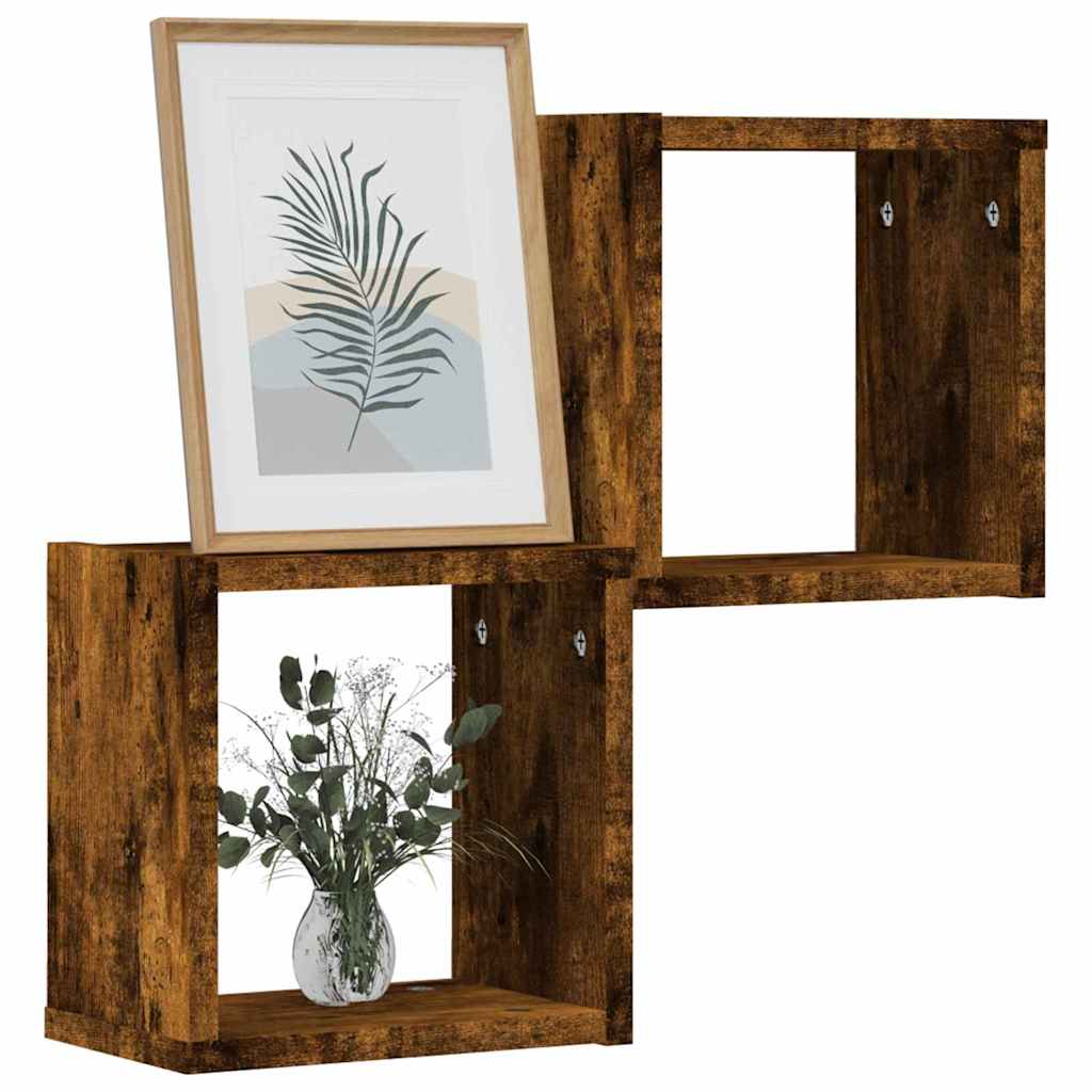 Étagères Murales 2 pcs Marron 26 x 15 x 26 cm Bois d'ingénierie - XIOS