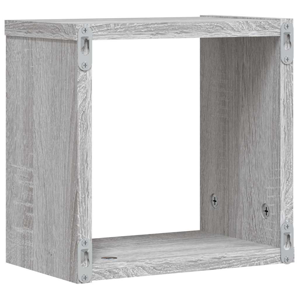 Étagères Murales 2 pcs Gris 26 x 15 x 26 cm Bois d'ingénierie - XIOS