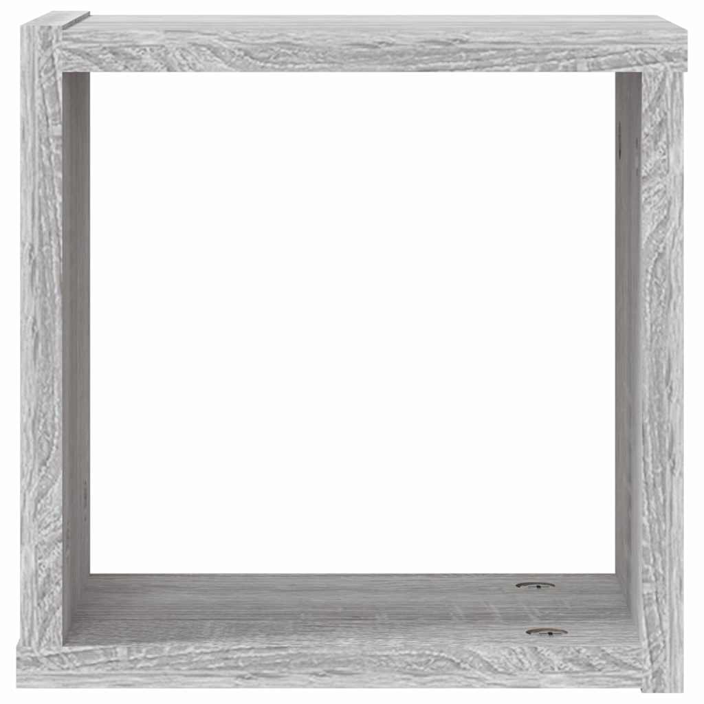 Étagères Murales 2 pcs Gris 26 x 15 x 26 cm Bois d'ingénierie - XIOS