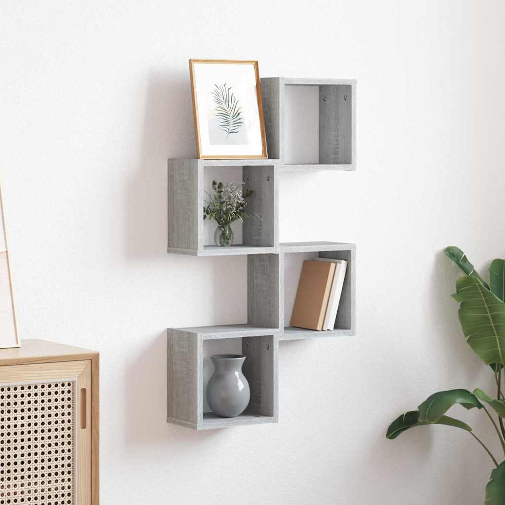 Étagères Murales 4 pcs Gris 26 x 15 x 26 cm Bois d'ingénierie - XIOS