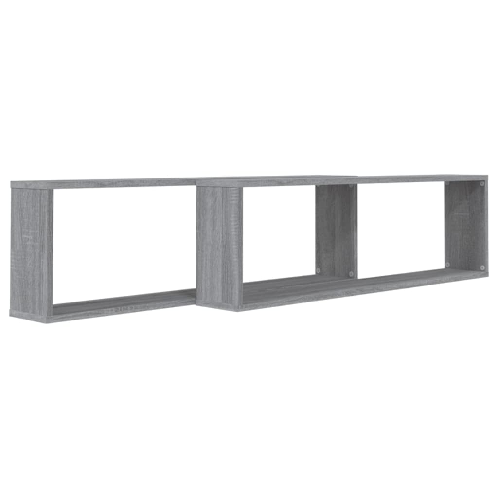Étagères murales cube 2 pcs Sonoma gris 100x15x30 cm Bois - XIOS