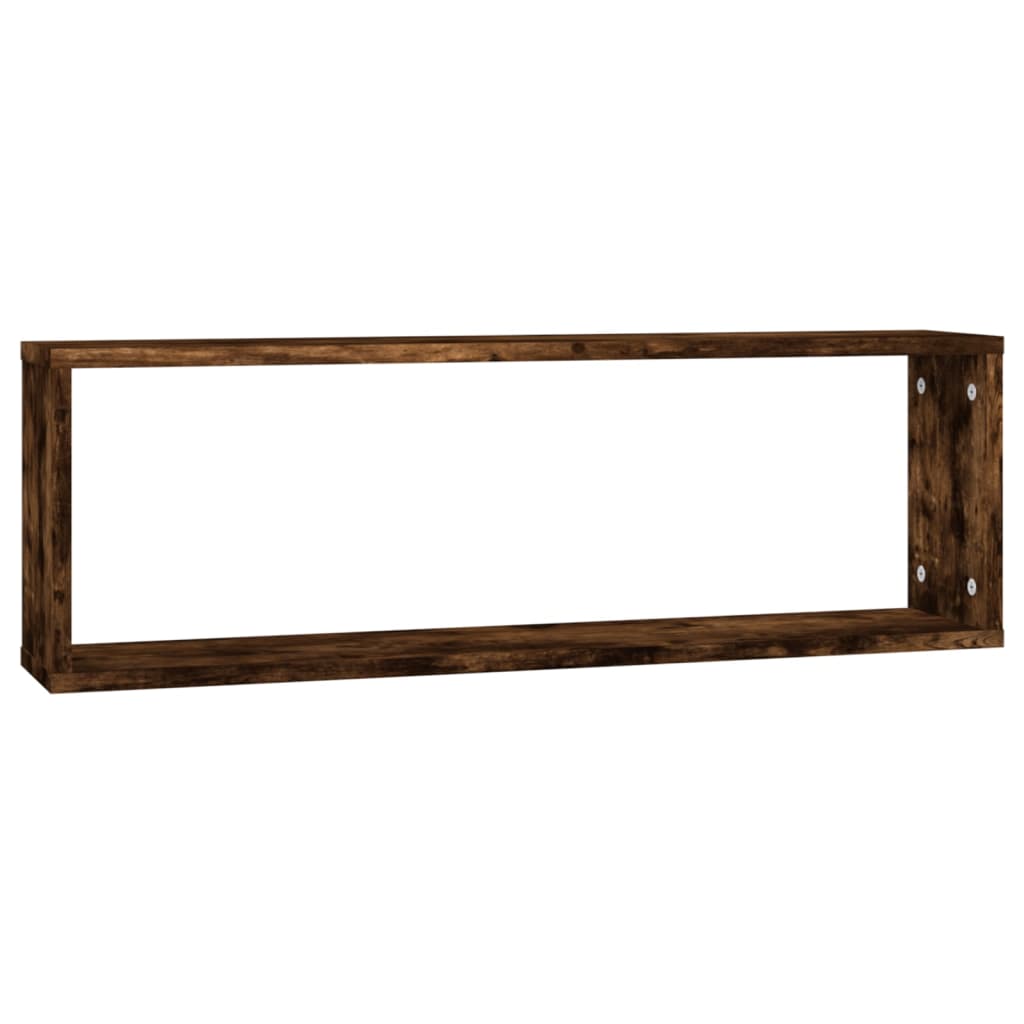 Étagères murales cubiques 4 pcs Chêne fumé 80x15x26,5 cm - XIOS
