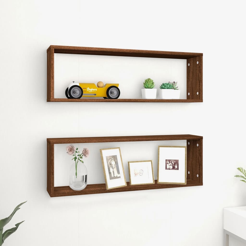 Étagères murales cubiques 2 pcs Chêne marron 80x15x26,5 cm - XIOS