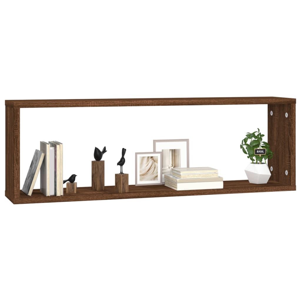 Étagères murales cubiques 4 pcs Chêne marron 80x15x26,5 cm - XIOS