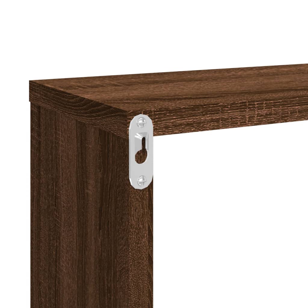 Étagères murales cubiques 4 pcs Chêne marron 80x15x26,5 cm - XIOS