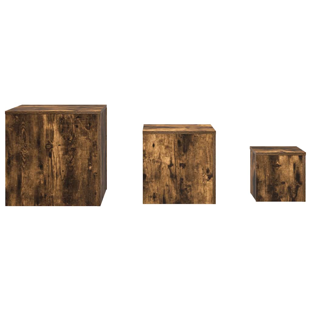Tables d'appoint 3 pcs Chêne fumé Bois d'ingénierie - XIOS
