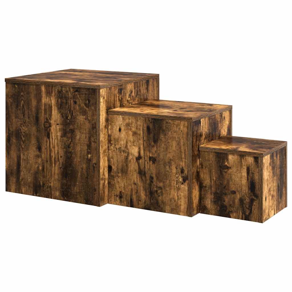Tables d'appoint 3 pcs Chêne fumé Bois d'ingénierie - XIOS