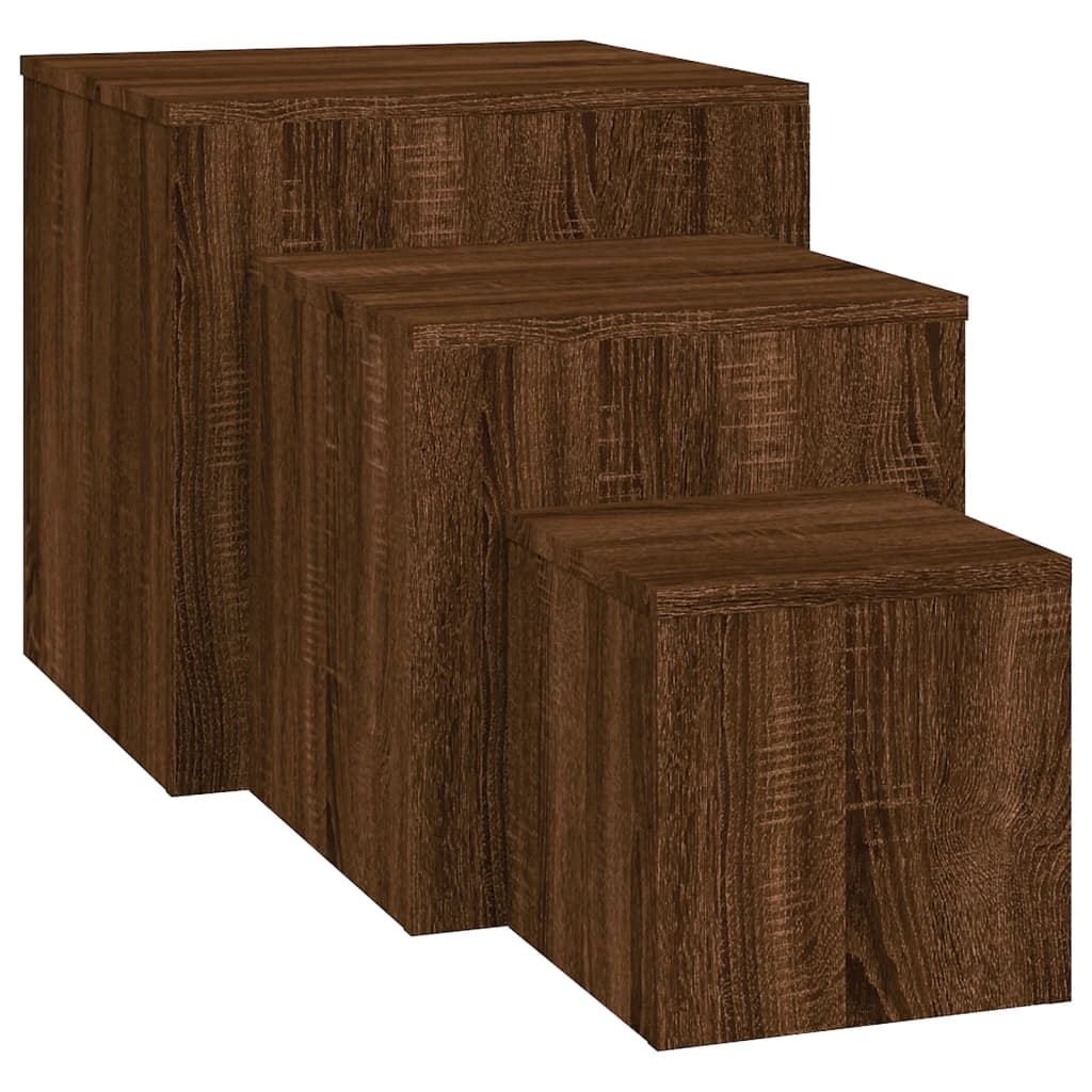 Tables d'appoint 3 pcs Chêne marron Bois d'ingénierie - XIOS
