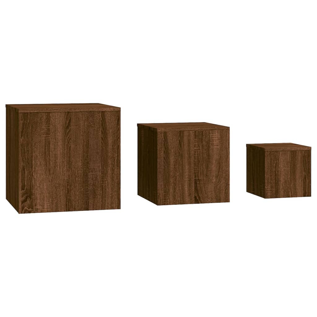 Tables d'appoint 3 pcs Chêne marron Bois d'ingénierie - XIOS
