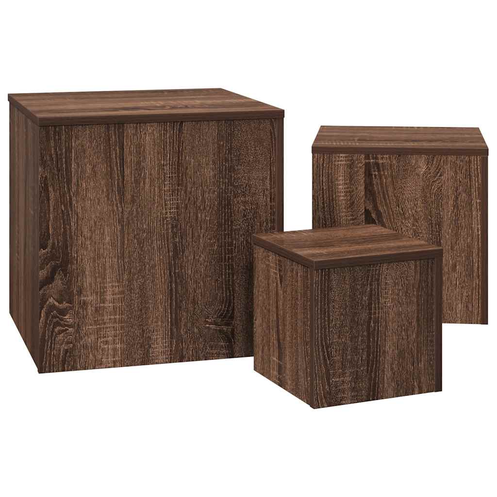 Tables d'appoint 3 pcs Chêne marron Bois d'ingénierie - XIOS