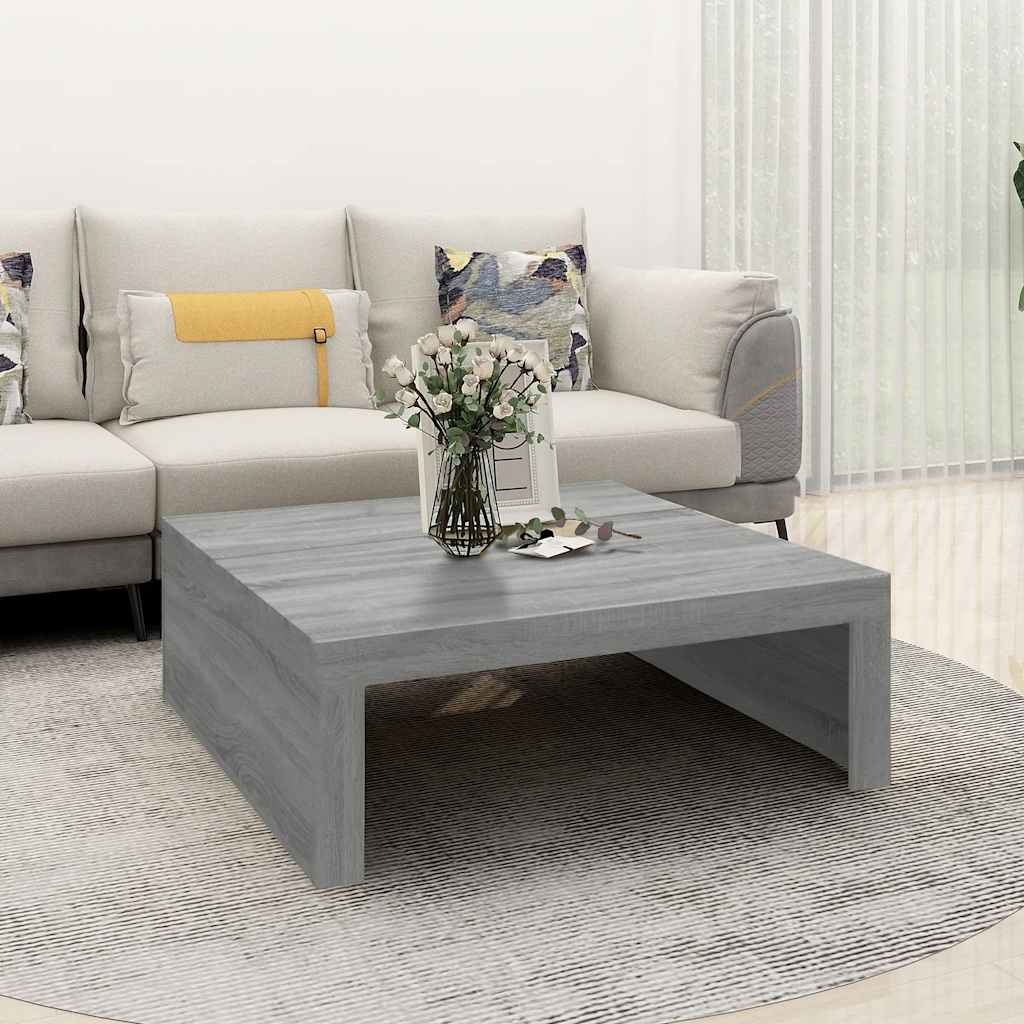 Table basse Sonoma gris 100x100x35 cm Bois d'ingénierie - XIOS