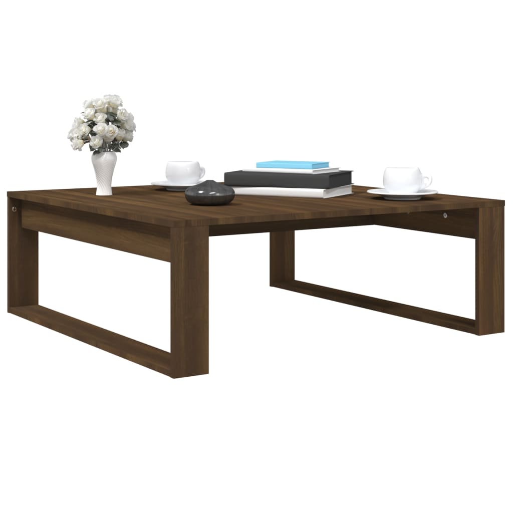Table basse Chêne marron 100x100x35 cm Bois d'ingénierie - XIOS