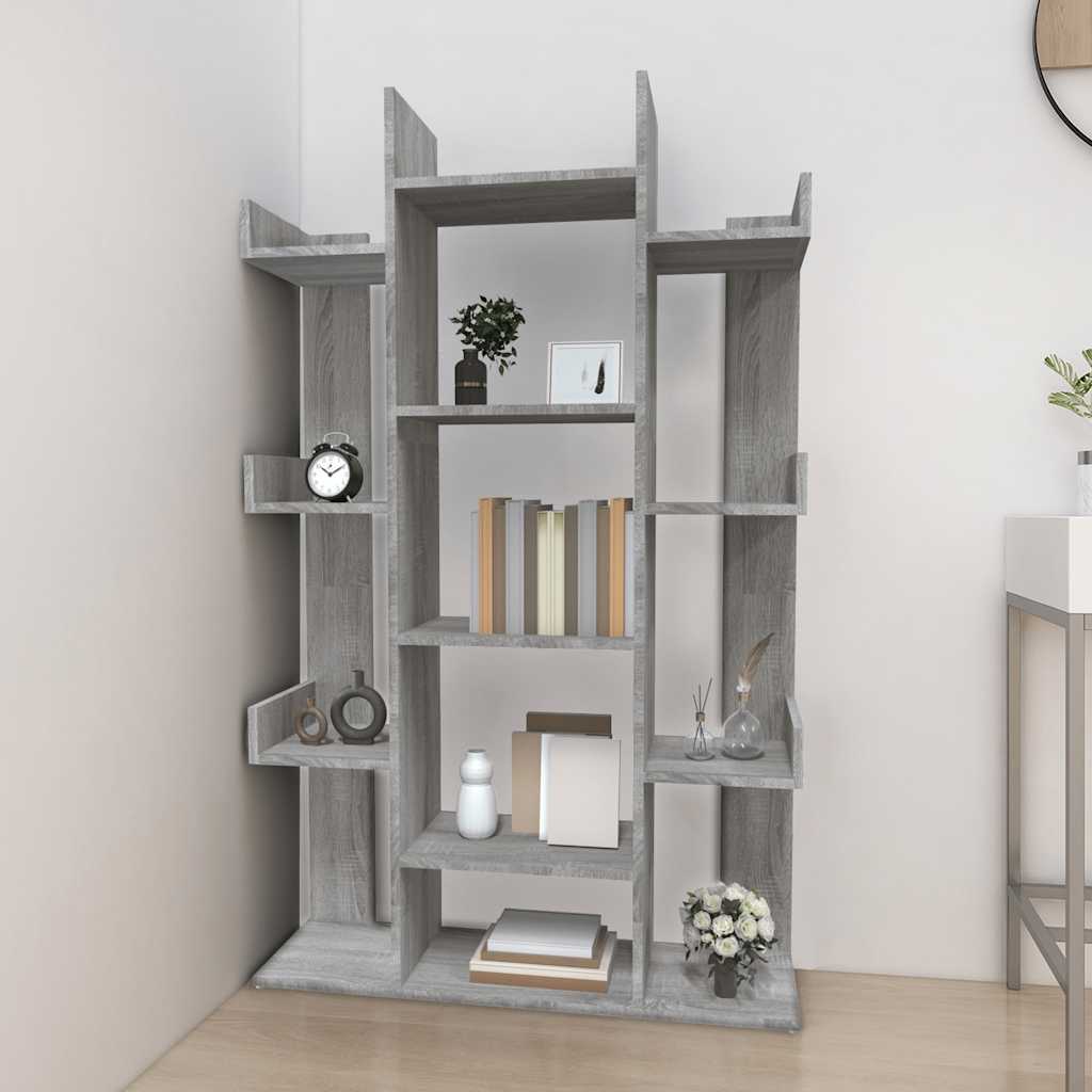 Bibliothèque Sonoma gris 86x25,5x140 cm Bois d'ingénierie - XIOS