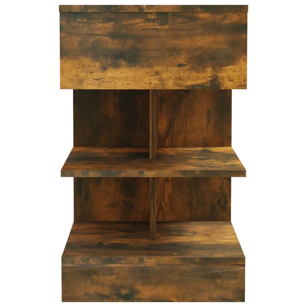Tables de chevet 2 pcs chêne fumé 40x35x65 cm bois d’ingénierie - XIOS