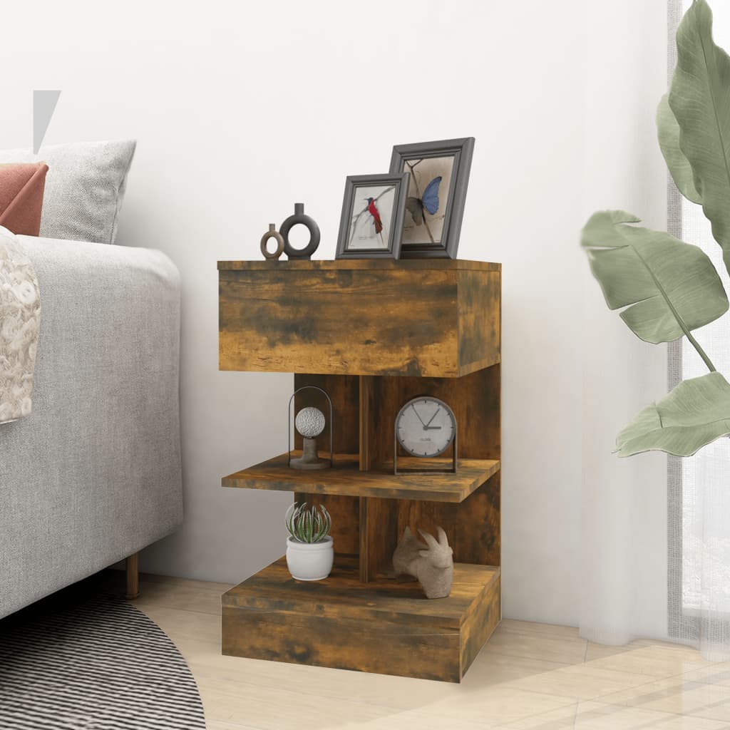 Tables de chevet 2 pcs chêne fumé 40x35x65 cm bois d’ingénierie - XIOS