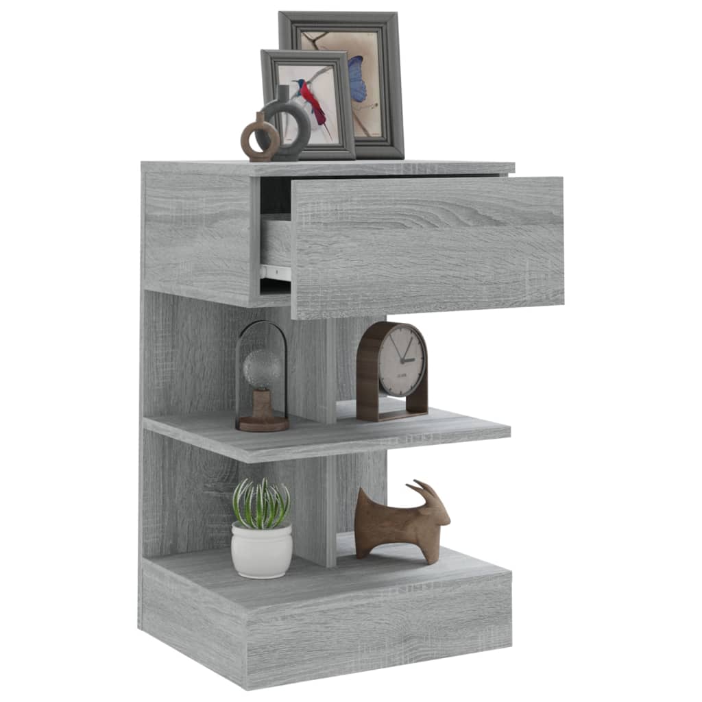 Table de chevet Sonoma gris 40x35x65 cm Bois d'ingénierie - XIOS