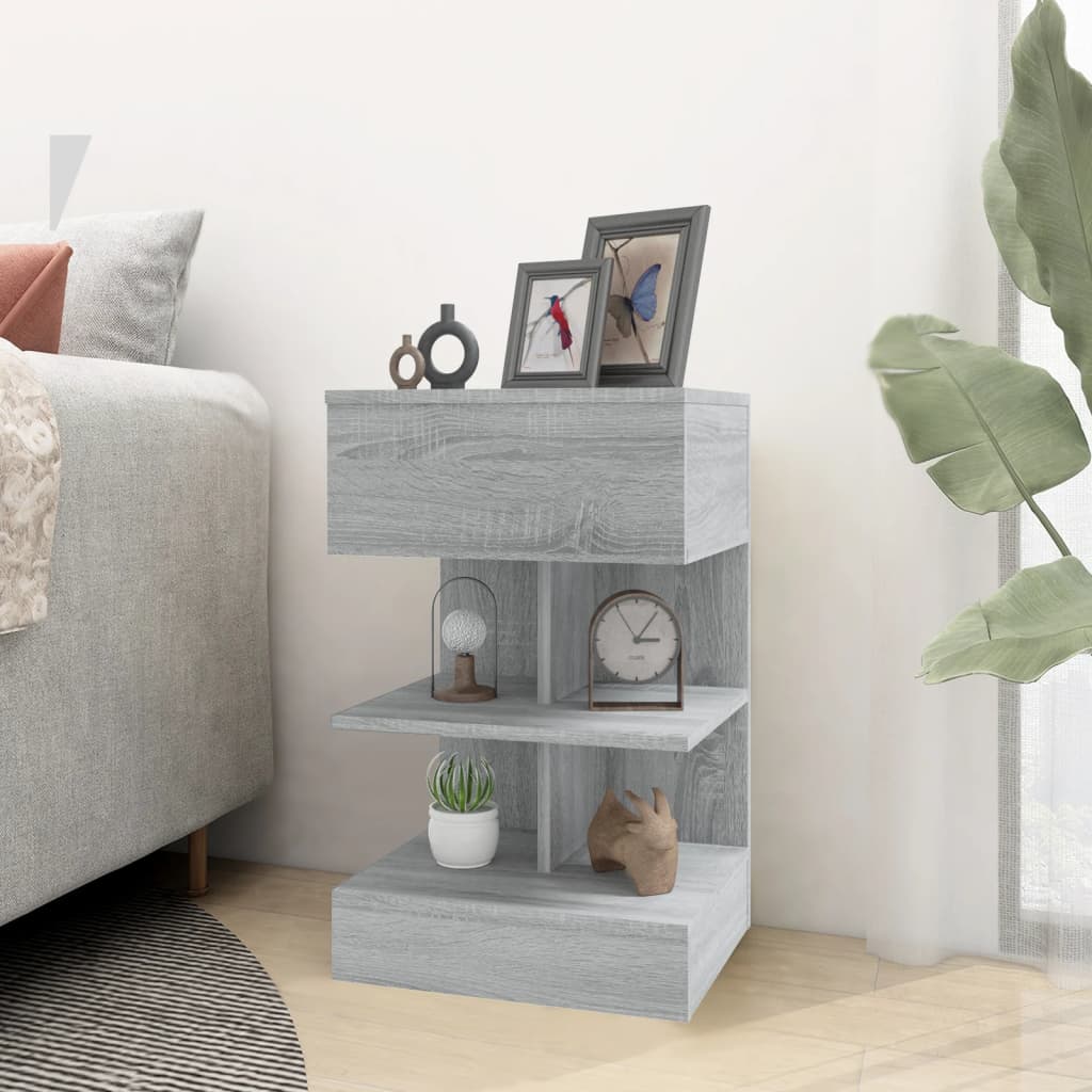 Table de chevet Sonoma gris 40x35x65 cm Bois d'ingénierie - XIOS