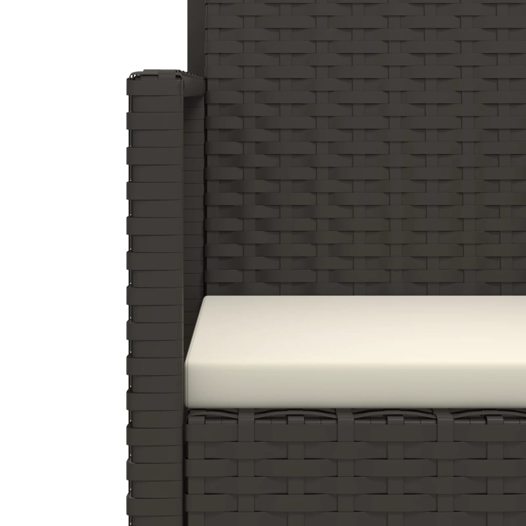 Mobilier d'extérieur 4 pcs avec coussins Résine tressée Noir