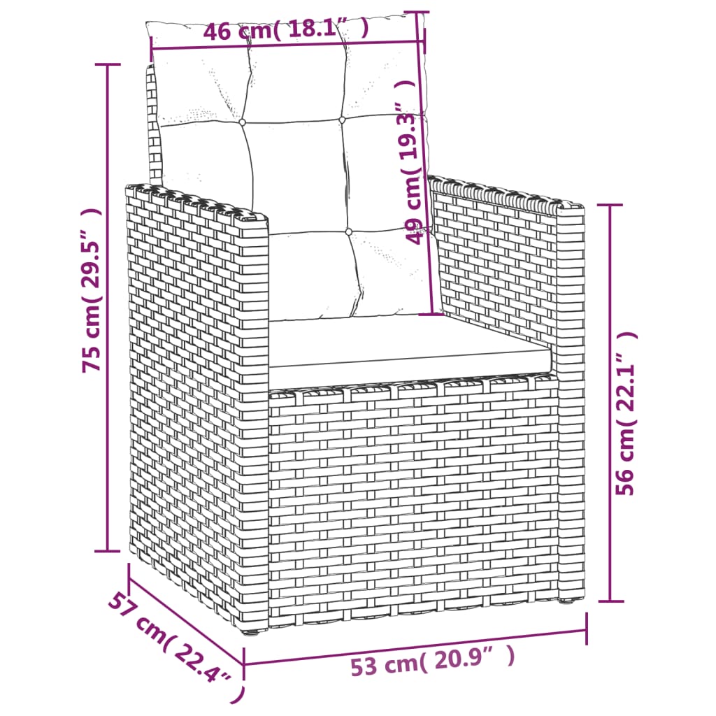 Mobilier d'extérieur 4 pcs avec coussins Résine tressée Gris