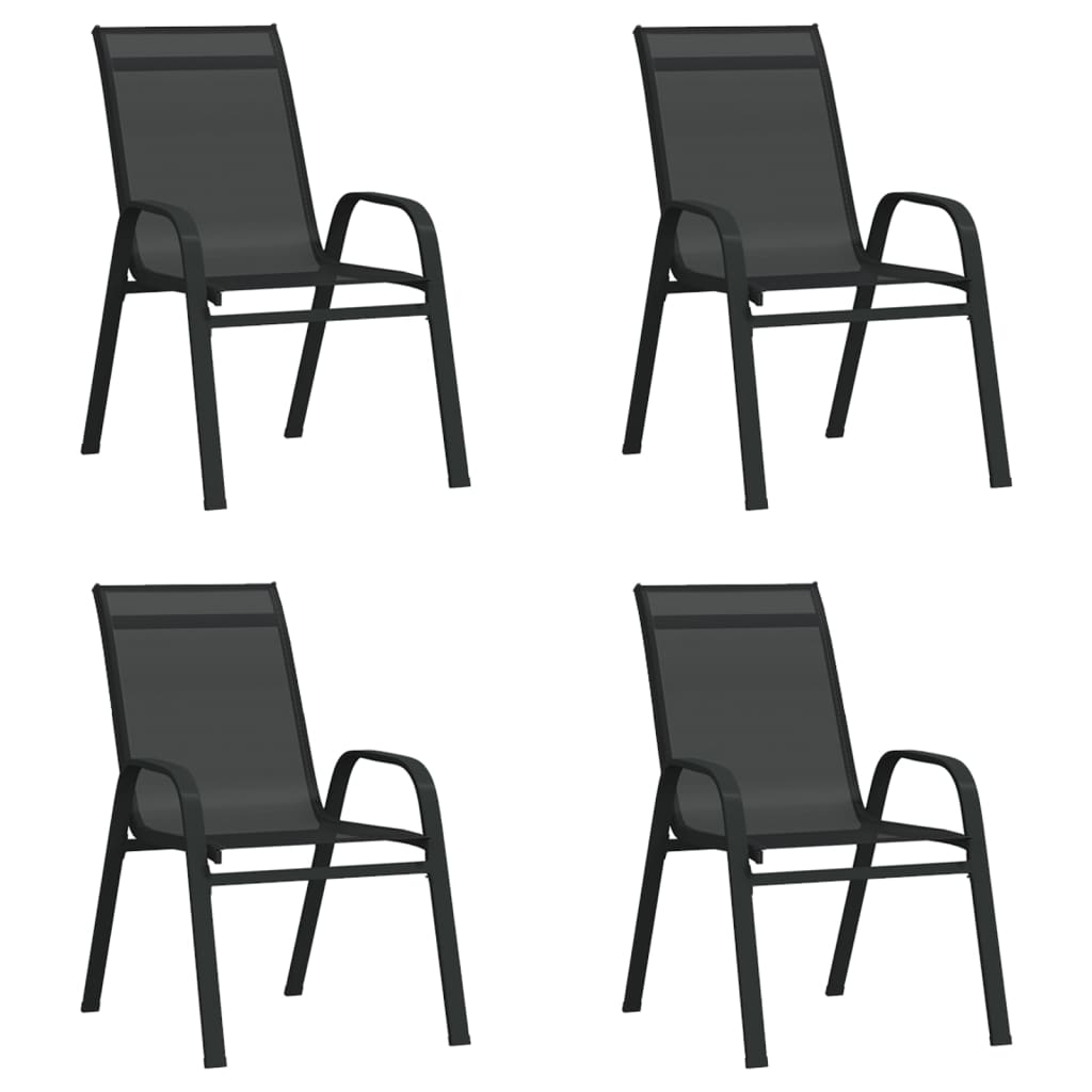 Ensemble à manger de jardin 5 pcs Noir