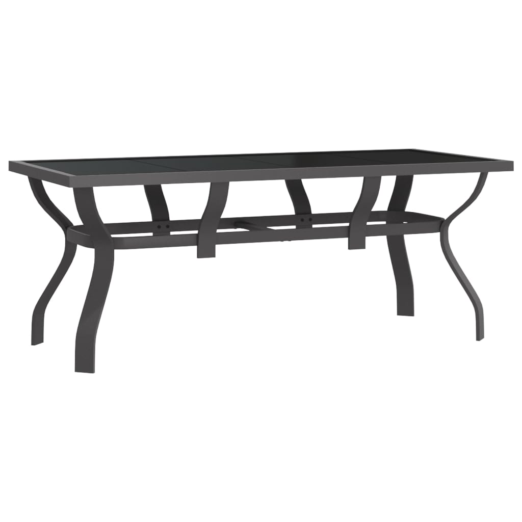 Ensemble à manger de jardin 5 pcs Gris et noir