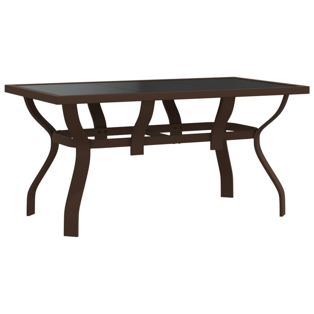 Ensemble à manger de jardin 5 pcs Marron et noir