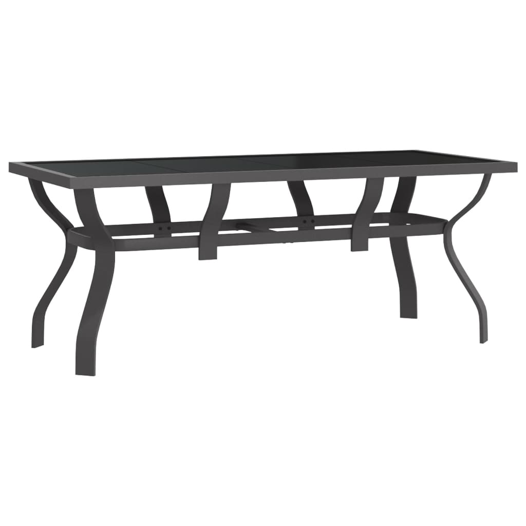 Ensemble à manger de jardin 9 pcs Gris et noir