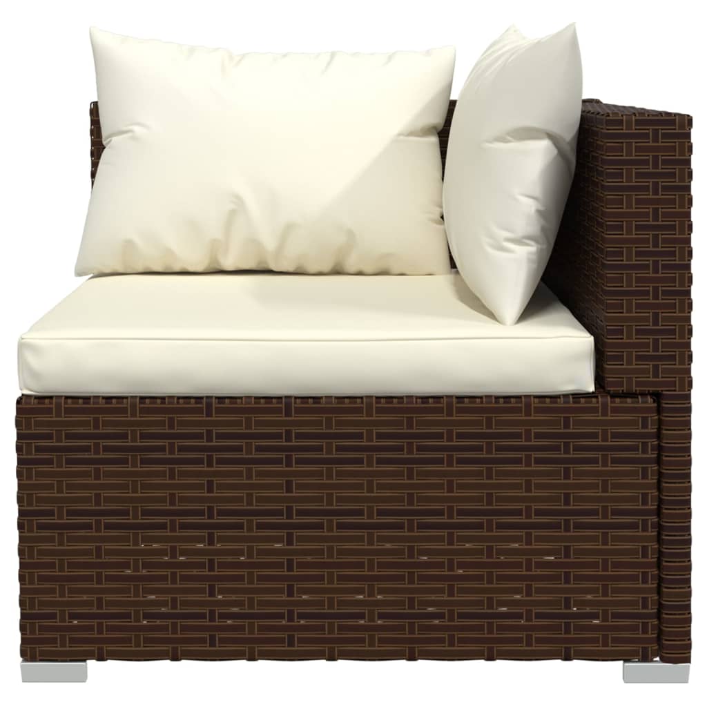 Salon de jardin 6 pcs avec coussins Résine tressée Marron Salons de jardin vidaXL