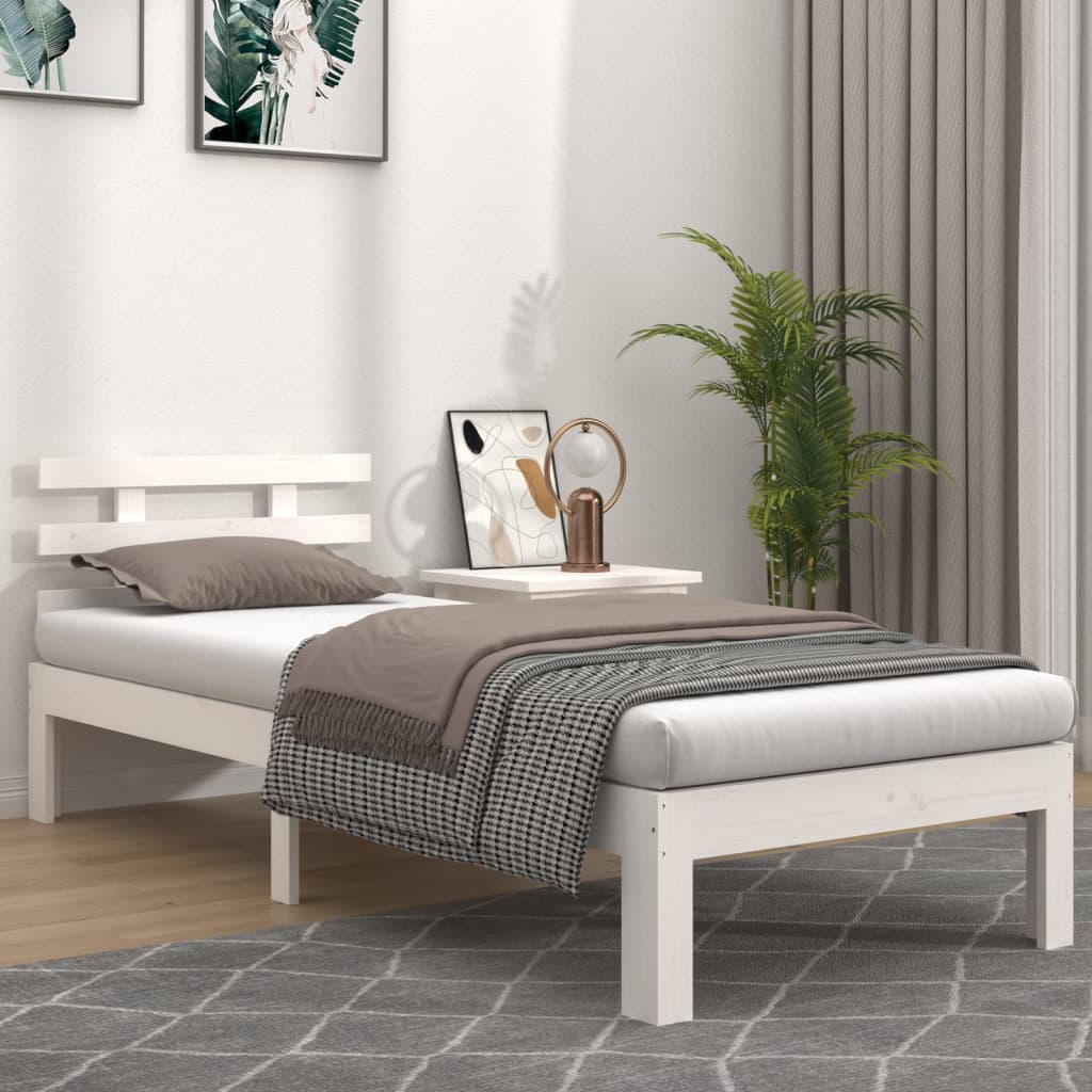 Cadre de lit sans matelas blanc 90x190 cm - XIOS