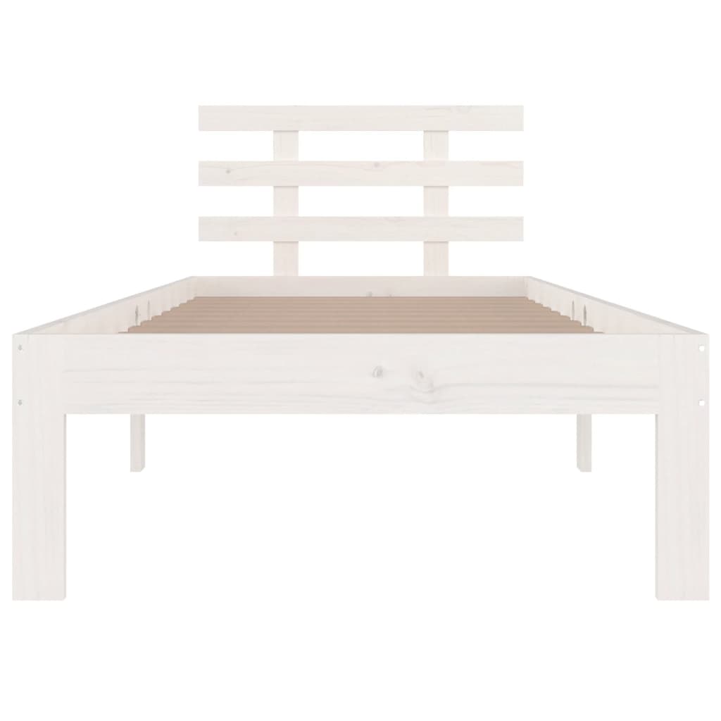 Cadre de lit sans matelas blanc bois massif 100x200 cm - XIOS