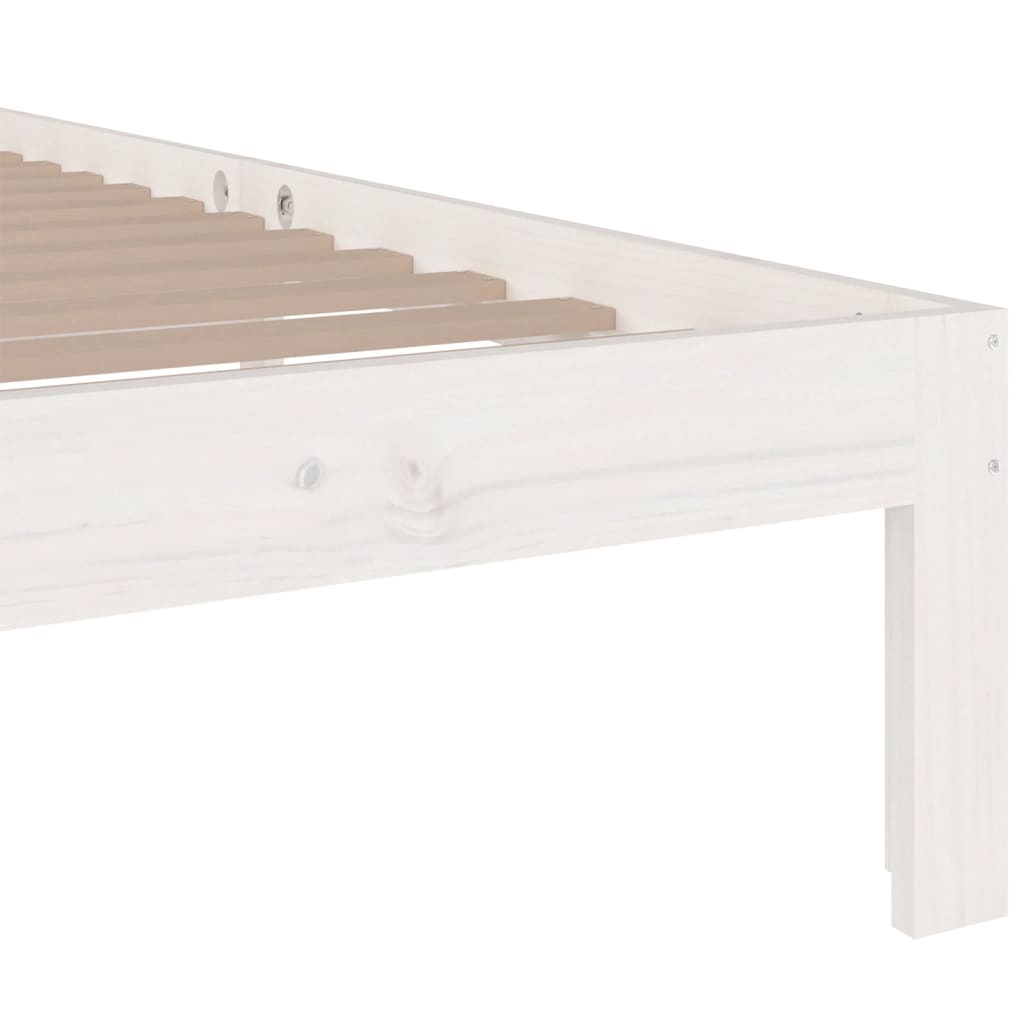 Cadre de lit sans matelas blanc bois massif 100x200 cm - XIOS