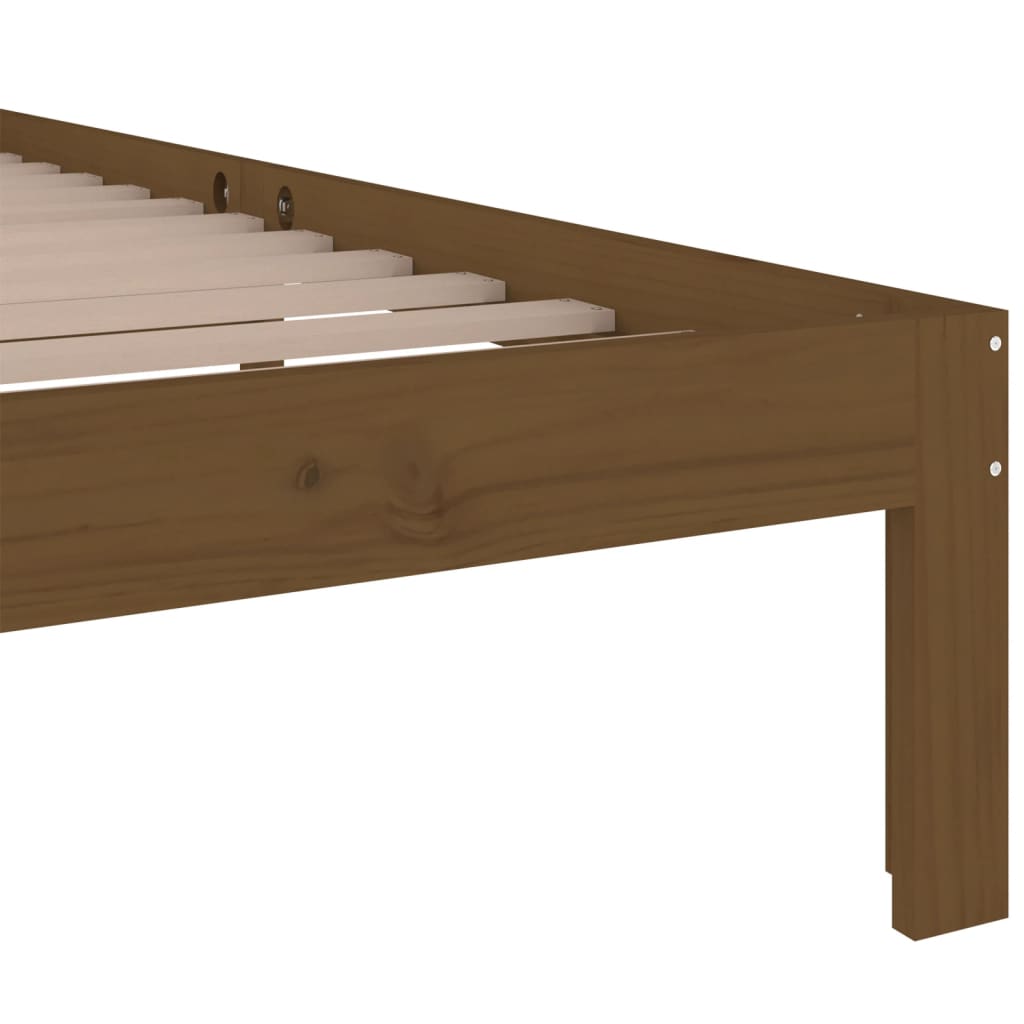 Cadre de lit sans matelas marron miel bois massif 100x200 cm - XIOS