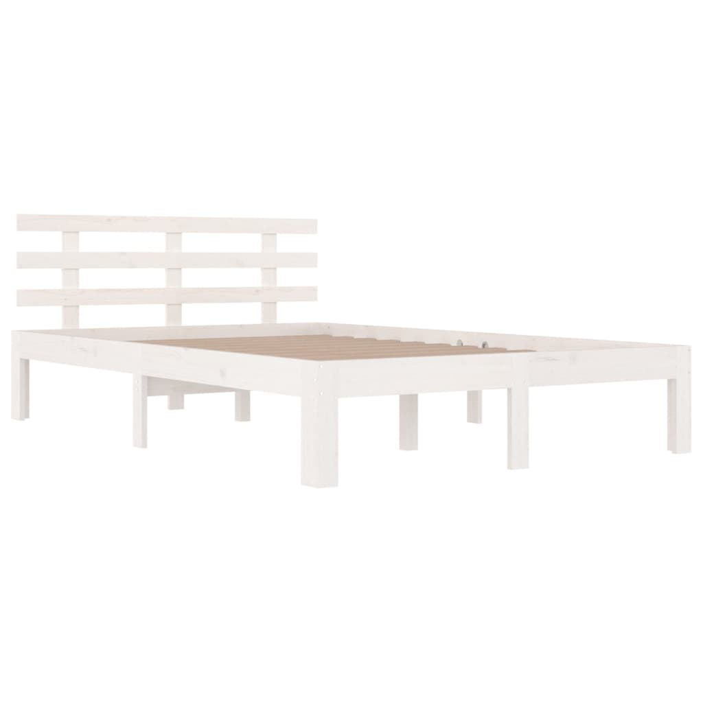 Cadre de lit sans matelas blanc bois massif 120x200 cm - XIOS