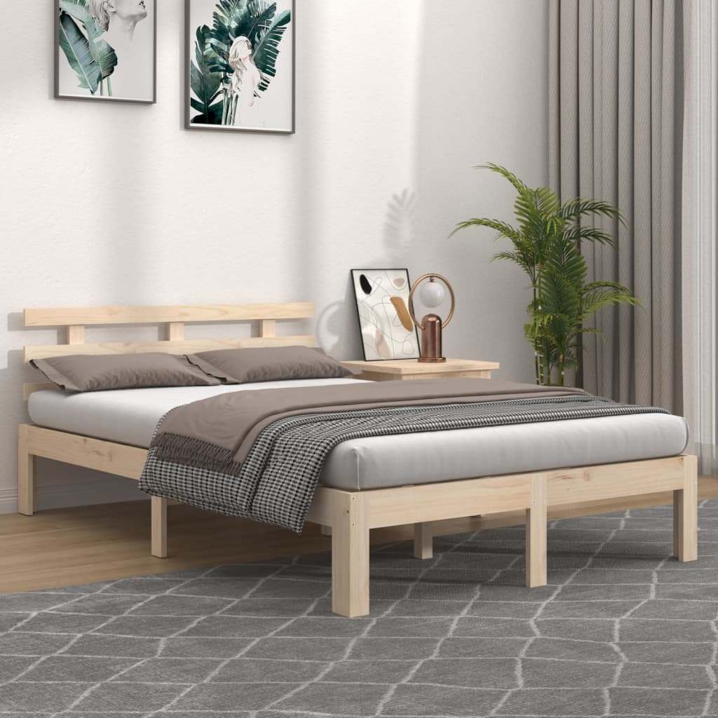 Cadre de lit sans matelas bois massif 150x200 cm - XIOS