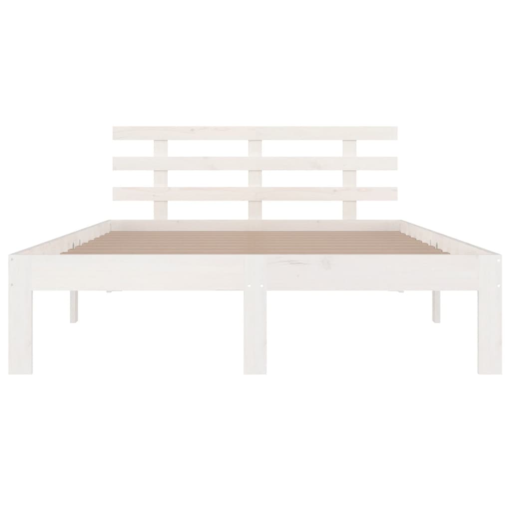 Cadre de lit sans matelas blanc bois massif 200x200 cm - XIOS