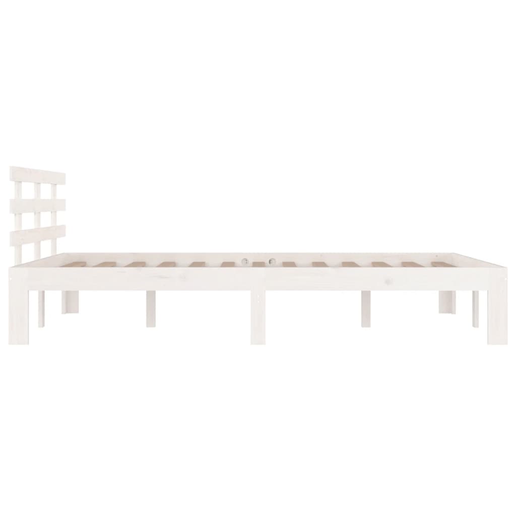 Cadre de lit sans matelas blanc bois massif 200x200 cm - XIOS